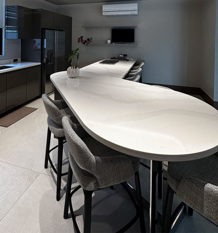 Building a Custom Pear-shaped Kitchen Island with Silestone