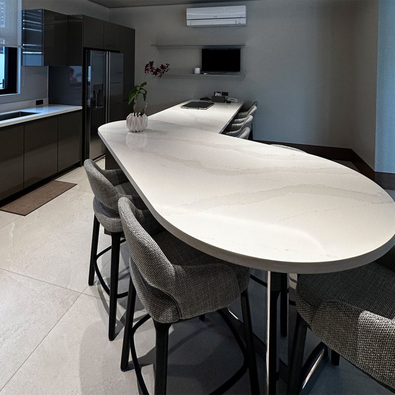 Building a Custom Pear-shaped Kitchen Island with Silestone
